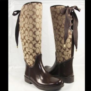 Coach Tristee Rain Boot in Brown